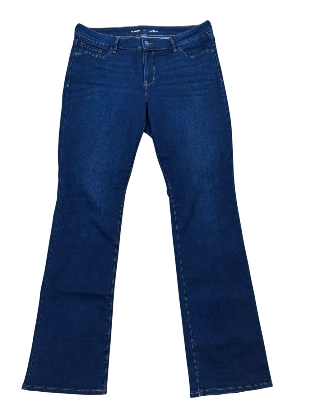 Old Navy mid rise kicker bootcut Dark wash denim stretch Jeans 14 long
